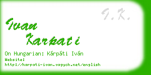 ivan karpati business card