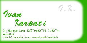 ivan karpati business card